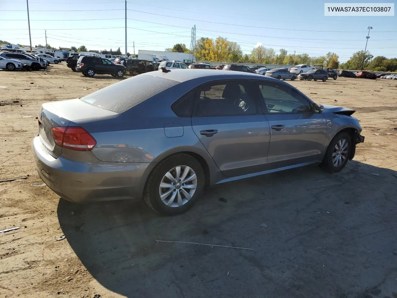 1VWAS7A37EC103807 2014 Volkswagen Passat S