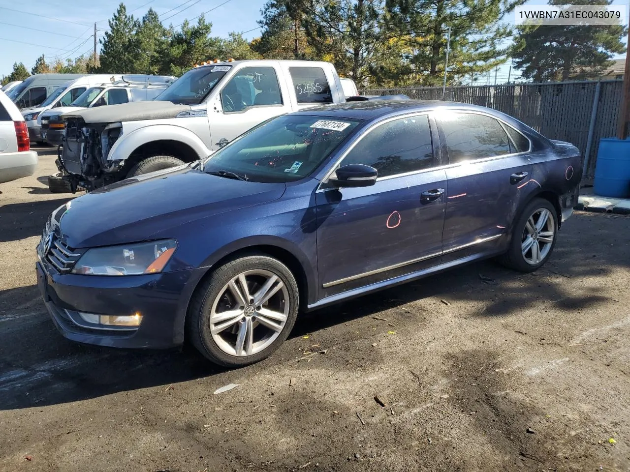 2014 Volkswagen Passat Se VIN: 1VWBN7A31EC043079 Lot: 77687134