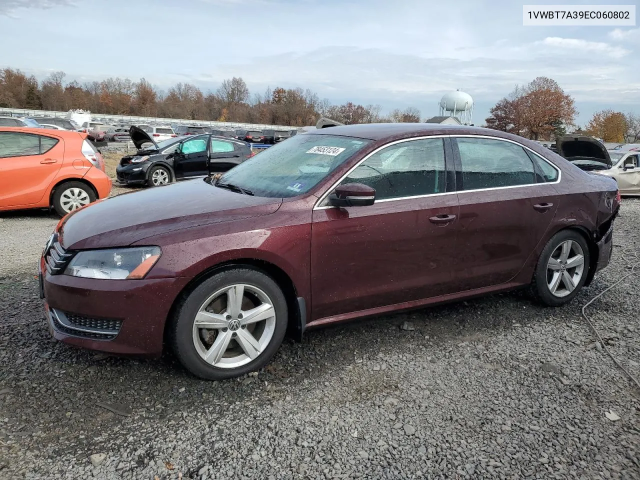 2014 Volkswagen Passat Se VIN: 1VWBT7A39EC060802 Lot: 78453124