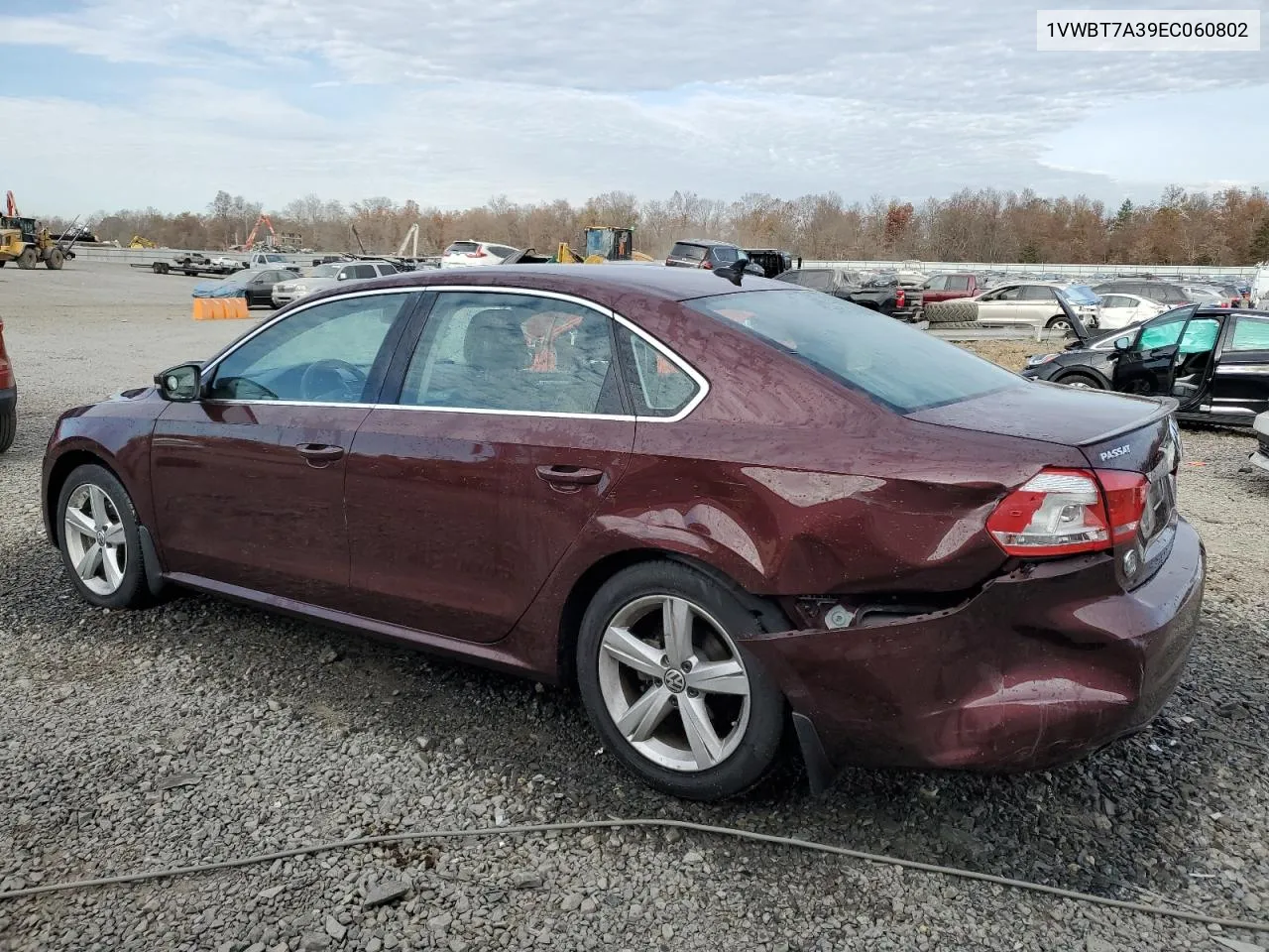 2014 Volkswagen Passat Se VIN: 1VWBT7A39EC060802 Lot: 78453124