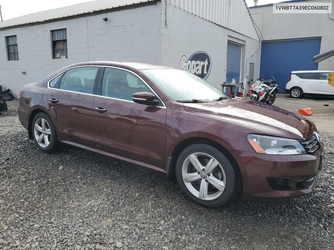 2014 Volkswagen Passat Se VIN: 1VWBT7A39EC060802 Lot: 78453124