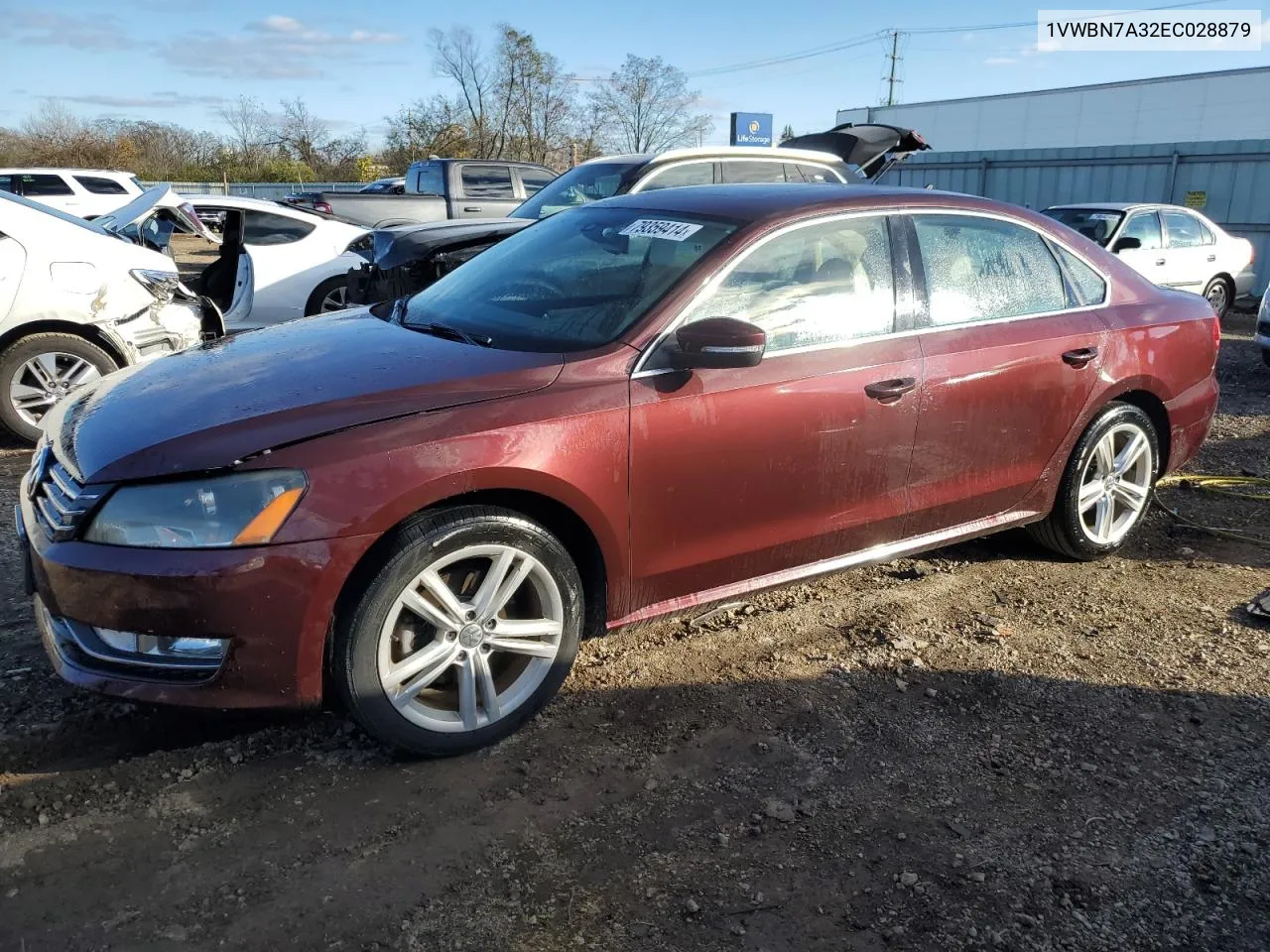 2014 Volkswagen Passat Se VIN: 1VWBN7A32EC028879 Lot: 79359414