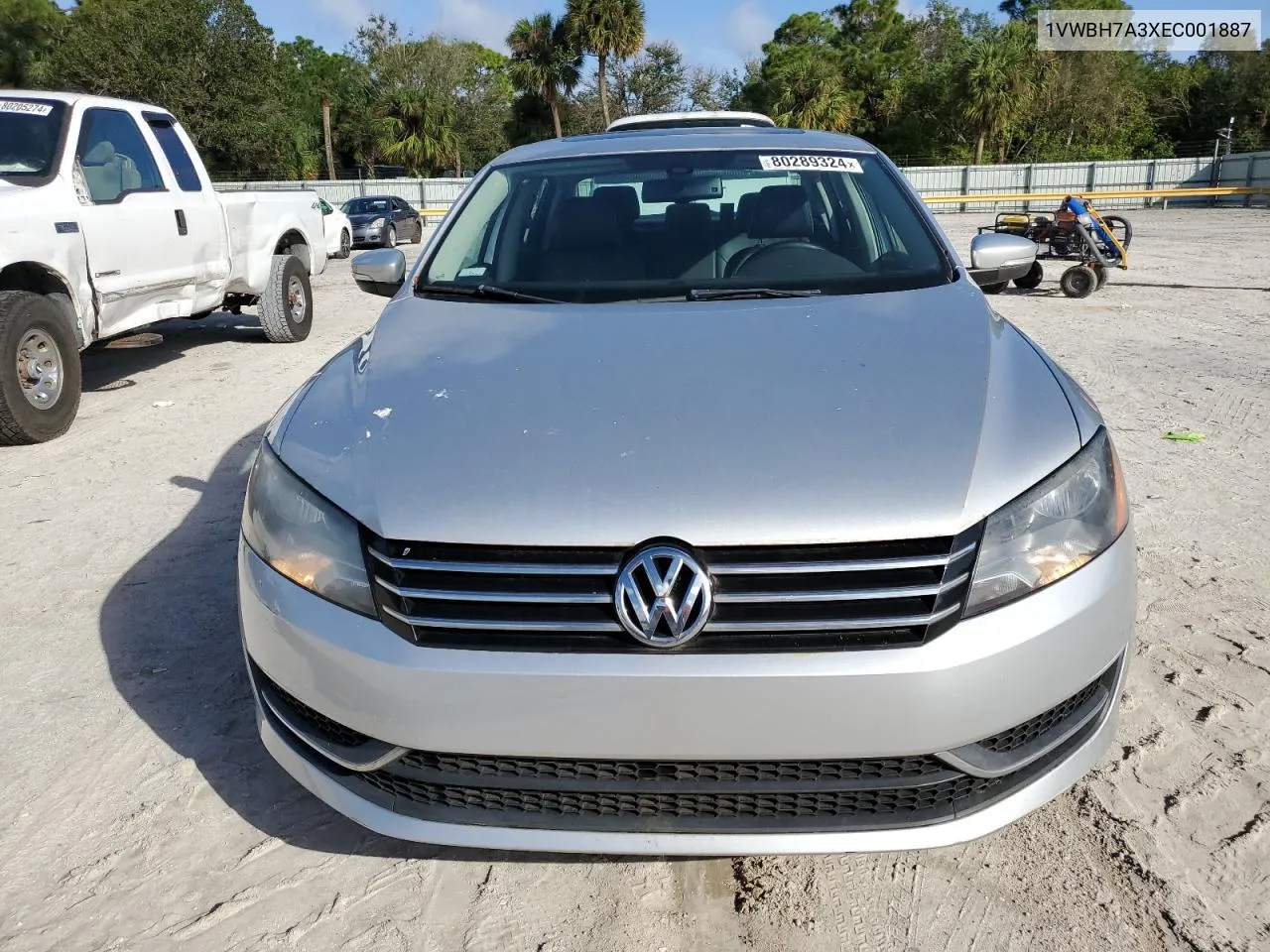 2014 Volkswagen Passat Se VIN: 1VWBH7A3XEC001887 Lot: 80289324