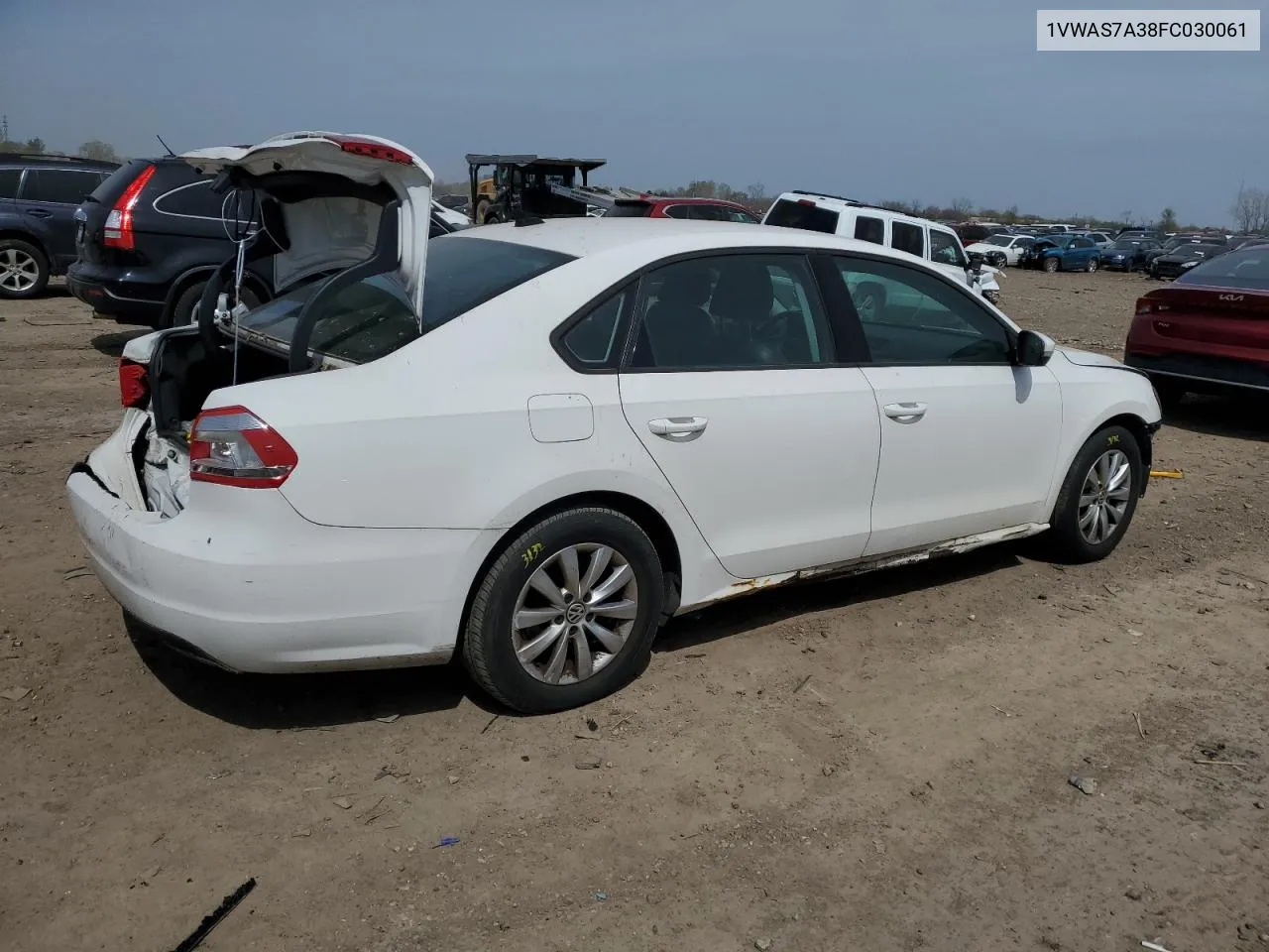 2015 Volkswagen Passat S VIN: 1VWAS7A38FC030061 Lot: 51660734