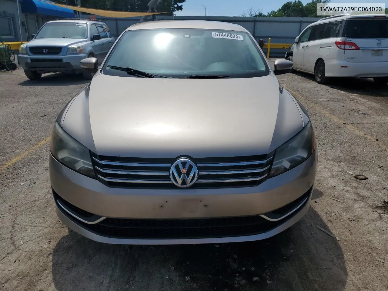 2015 Volkswagen Passat S VIN: 1VWAT7A39FC064023 Lot: 57446504