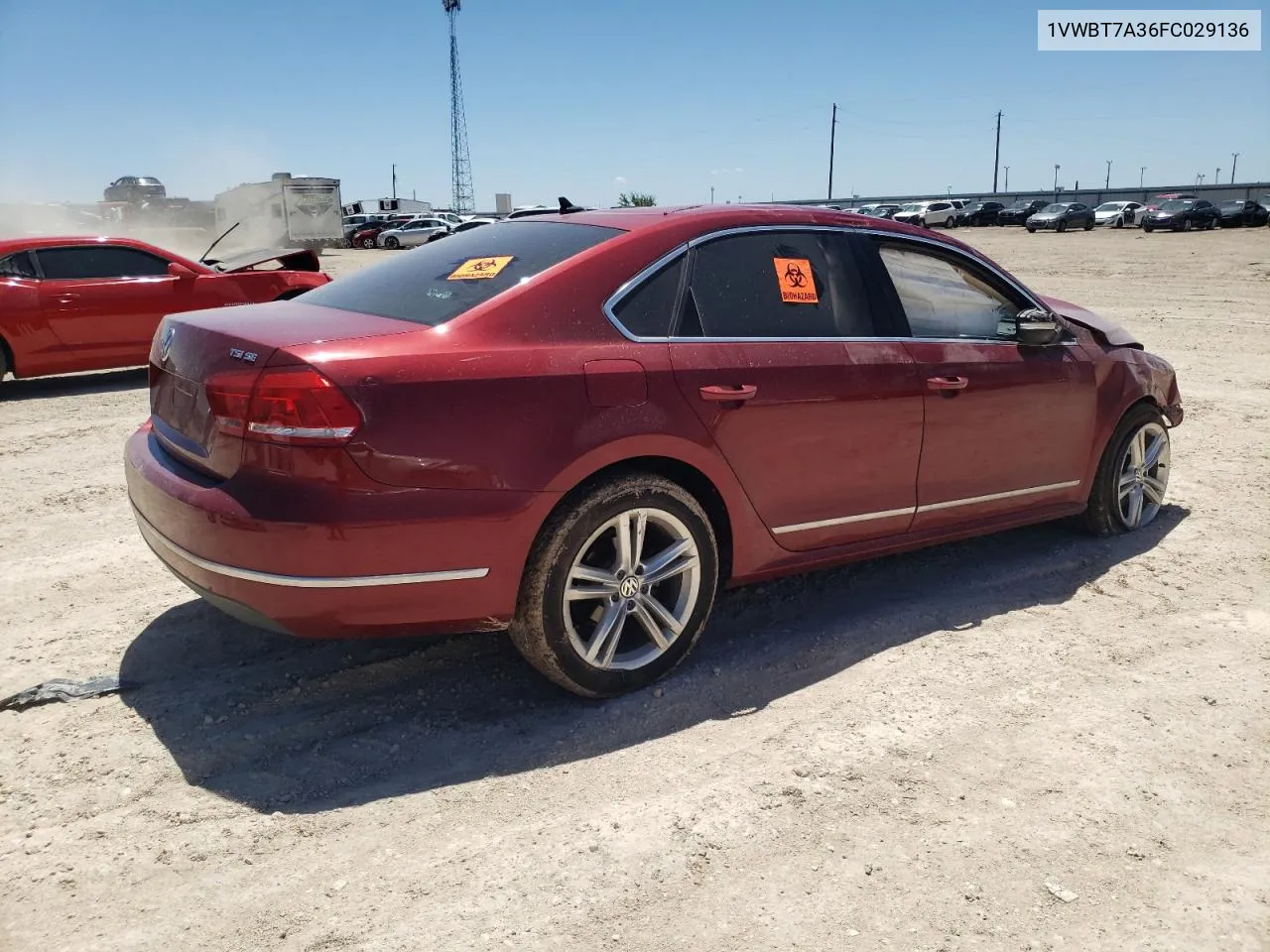 2015 Volkswagen Passat Se VIN: 1VWBT7A36FC029136 Lot: 61086134