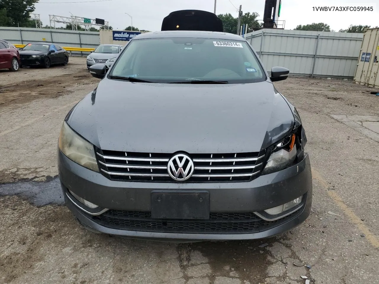 2015 Volkswagen Passat Se VIN: 1VWBV7A3XFC059945 Lot: 63360314