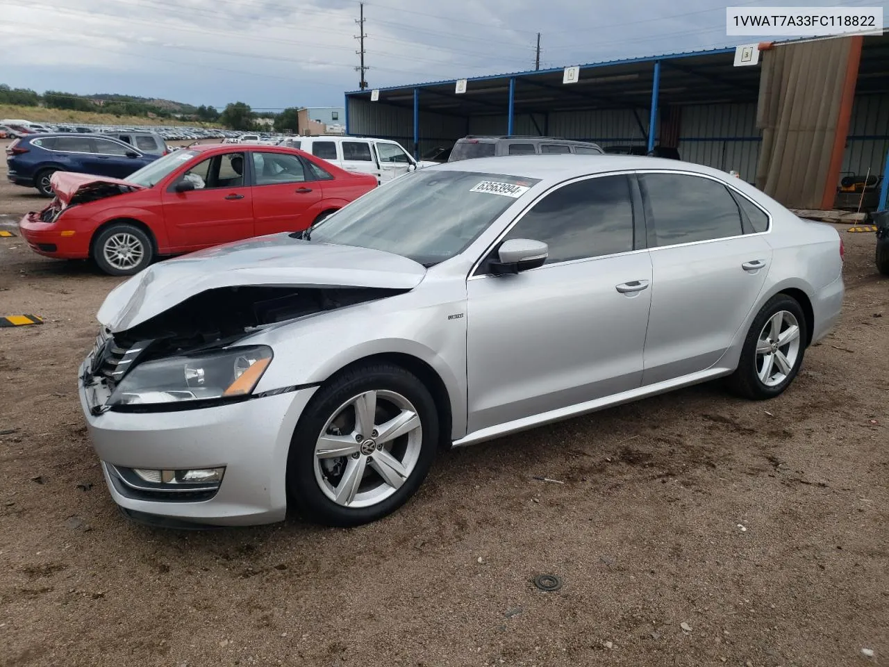 2015 Volkswagen Passat S VIN: 1VWAT7A33FC118822 Lot: 63563994