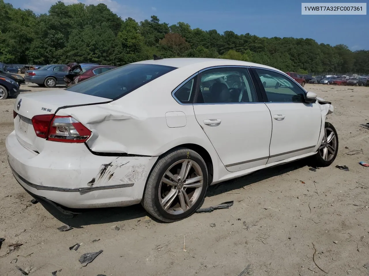 2015 Volkswagen Passat Se VIN: 1VWBT7A32FC007361 Lot: 67657514