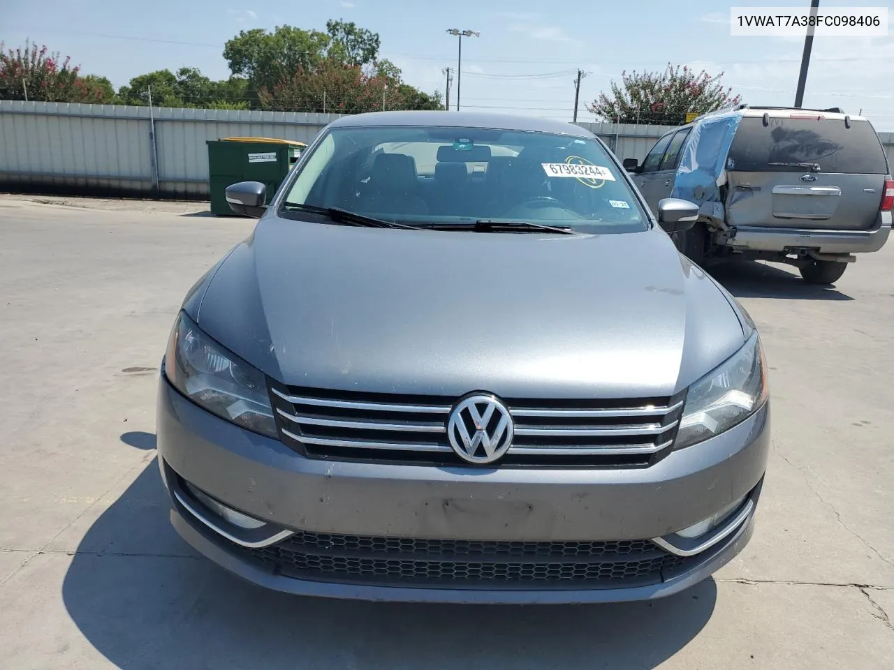 2015 Volkswagen Passat S VIN: 1VWAT7A38FC098406 Lot: 67983244