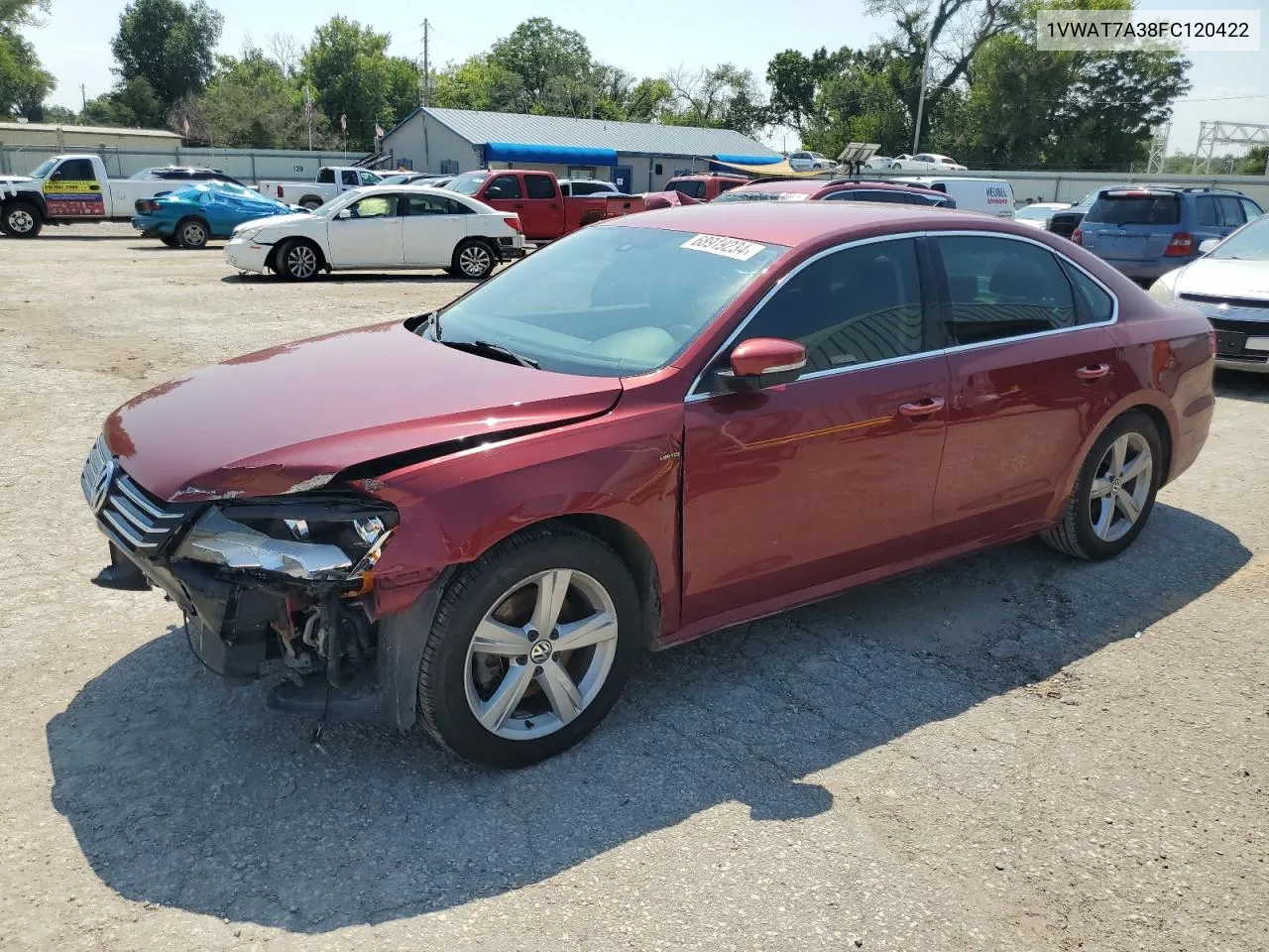 2015 Volkswagen Passat S VIN: 1VWAT7A38FC120422 Lot: 68919234