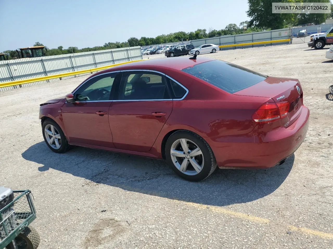 2015 Volkswagen Passat S VIN: 1VWAT7A38FC120422 Lot: 68919234