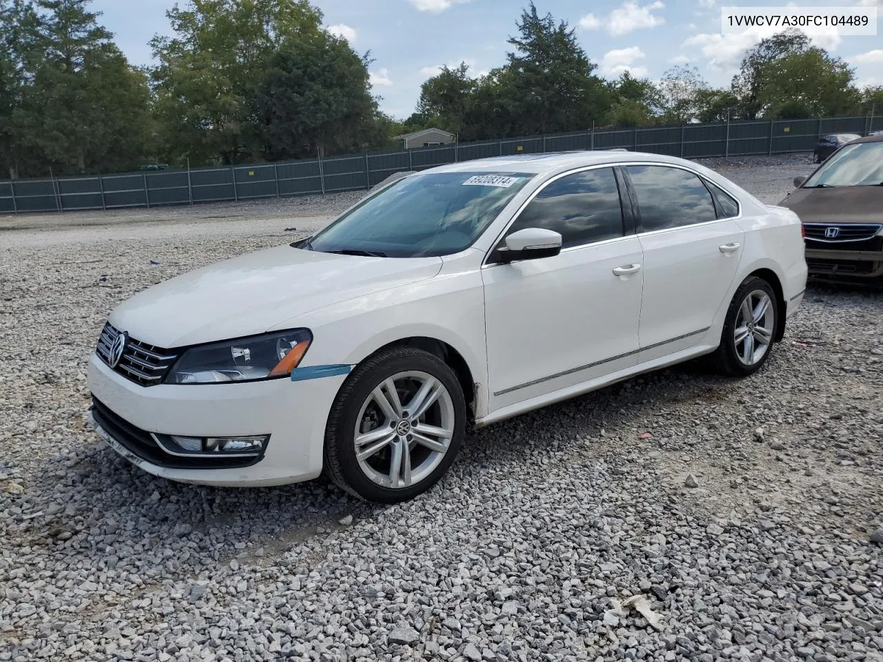 2015 Volkswagen Passat Sel VIN: 1VWCV7A30FC104489 Lot: 69208314