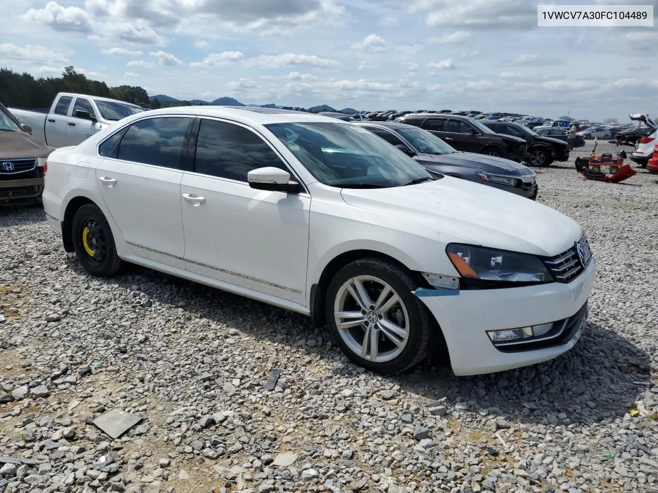 2015 Volkswagen Passat Sel VIN: 1VWCV7A30FC104489 Lot: 69208314