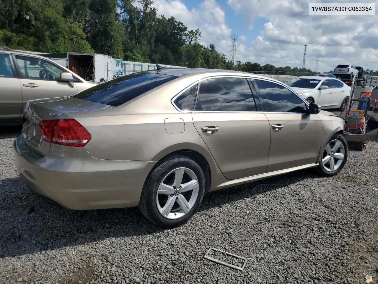 2015 Volkswagen Passat Se VIN: 1VWBS7A39FC063364 Lot: 69635734