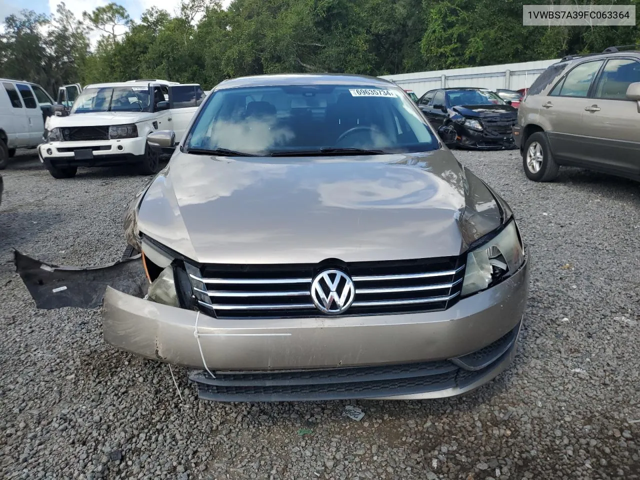 2015 Volkswagen Passat Se VIN: 1VWBS7A39FC063364 Lot: 69635734