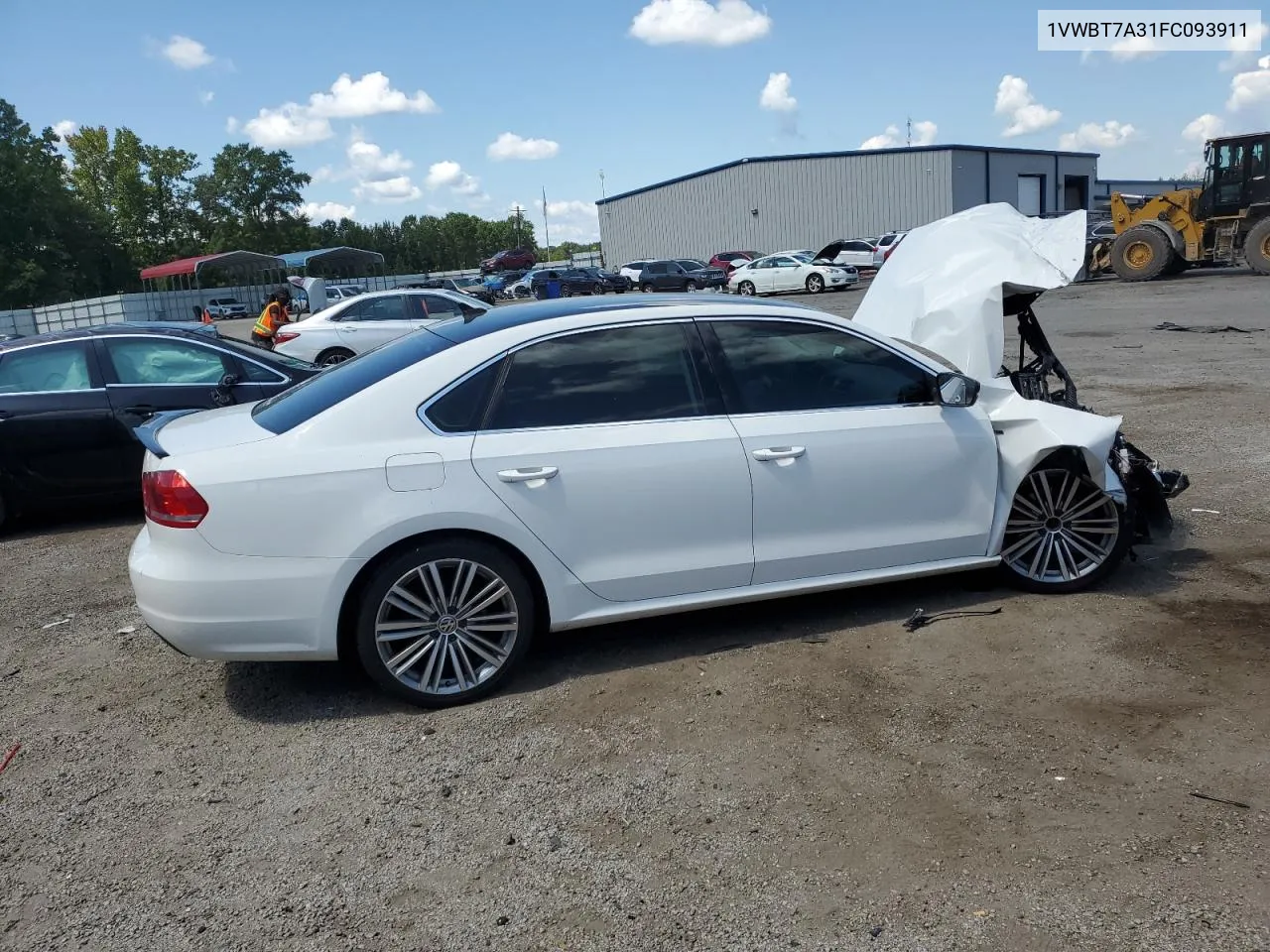 2015 Volkswagen Passat Se VIN: 1VWBT7A31FC093911 Lot: 69657414