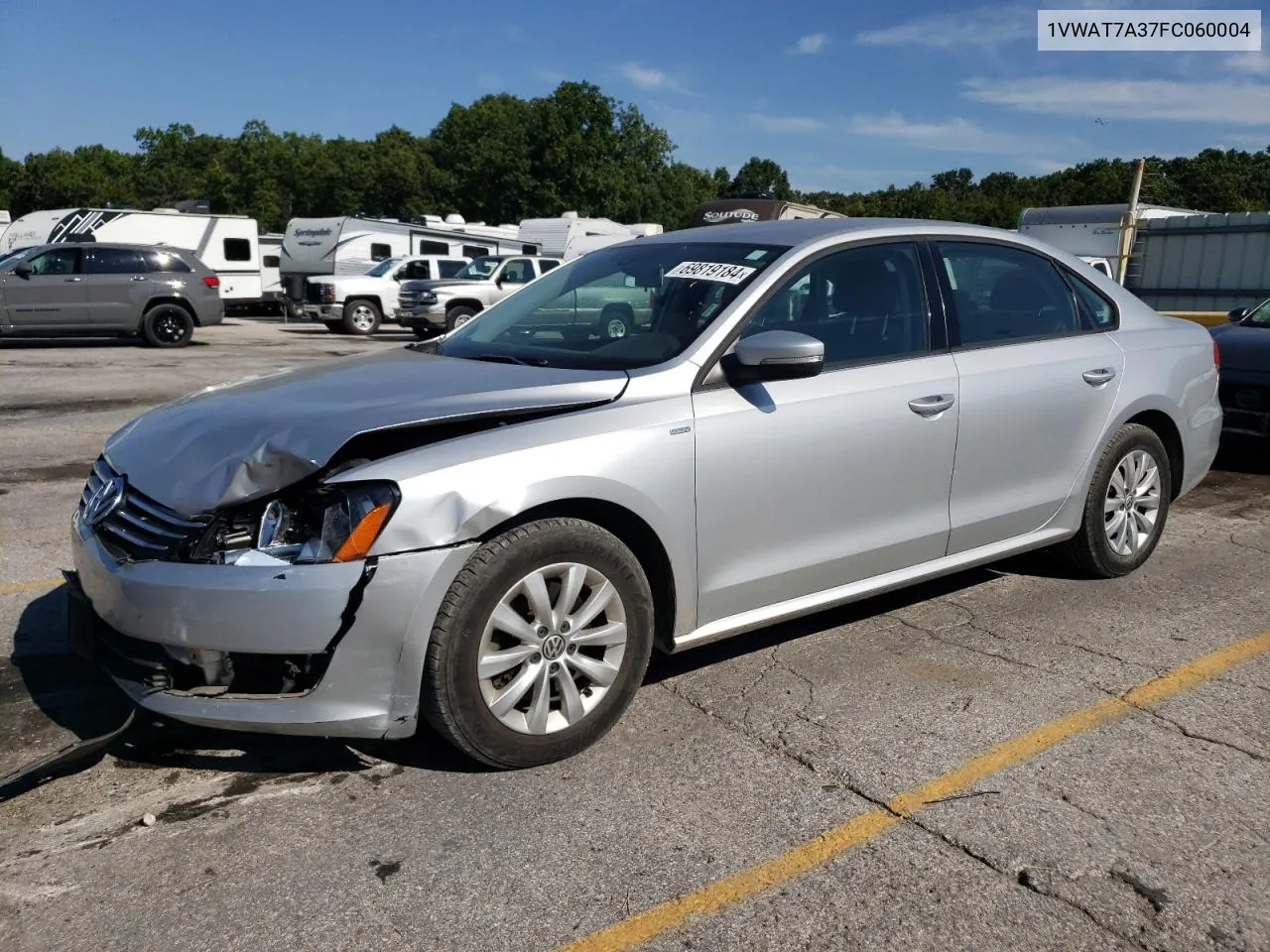 2015 Volkswagen Passat S VIN: 1VWAT7A37FC060004 Lot: 69819184