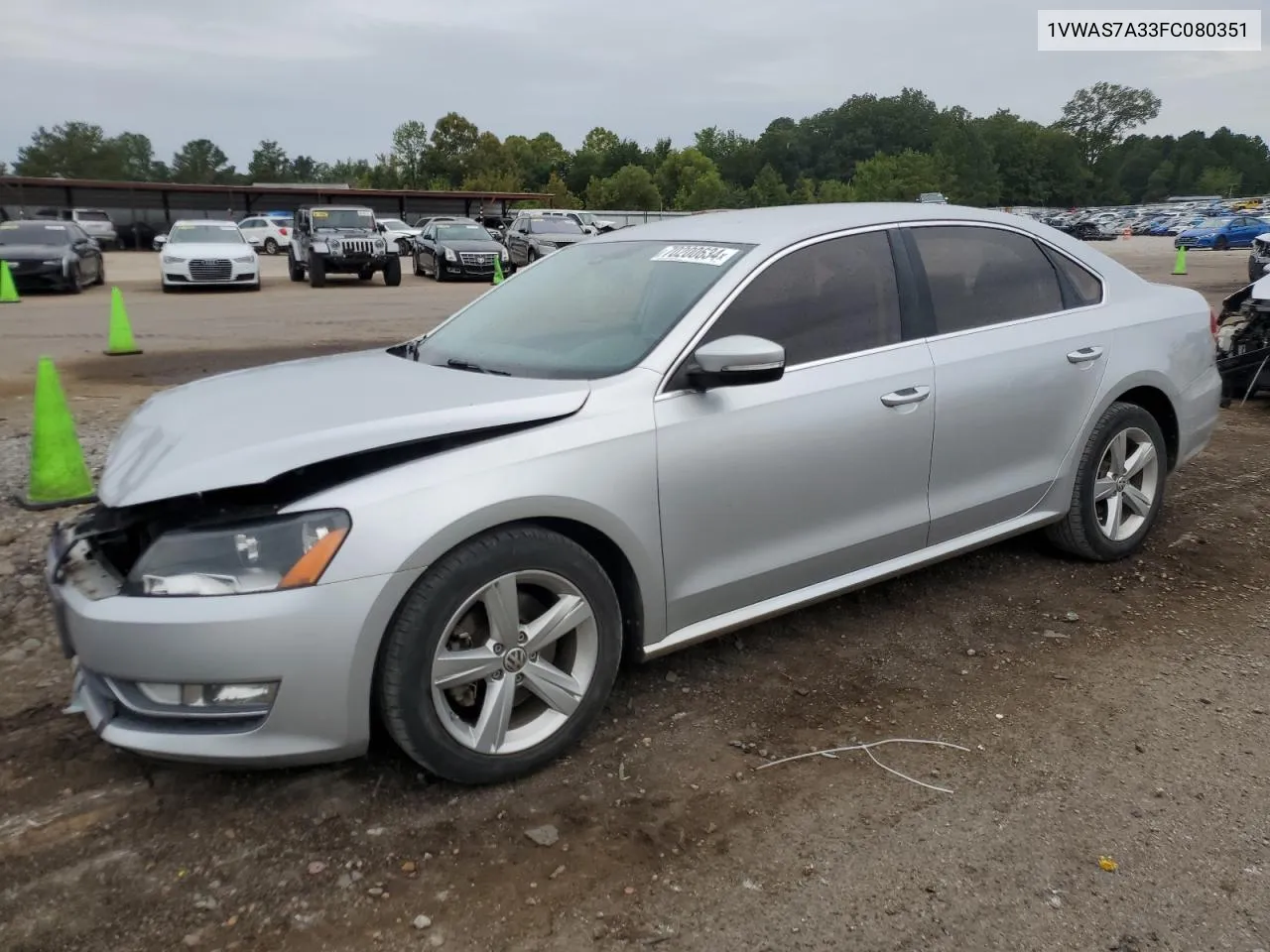 2015 Volkswagen Passat S VIN: 1VWAS7A33FC080351 Lot: 70200634