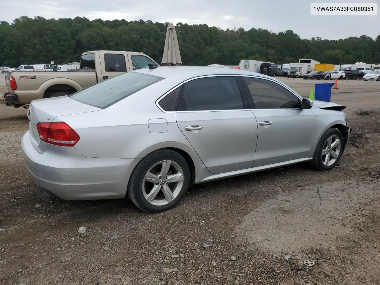 2015 Volkswagen Passat S VIN: 1VWAS7A33FC080351 Lot: 70200634