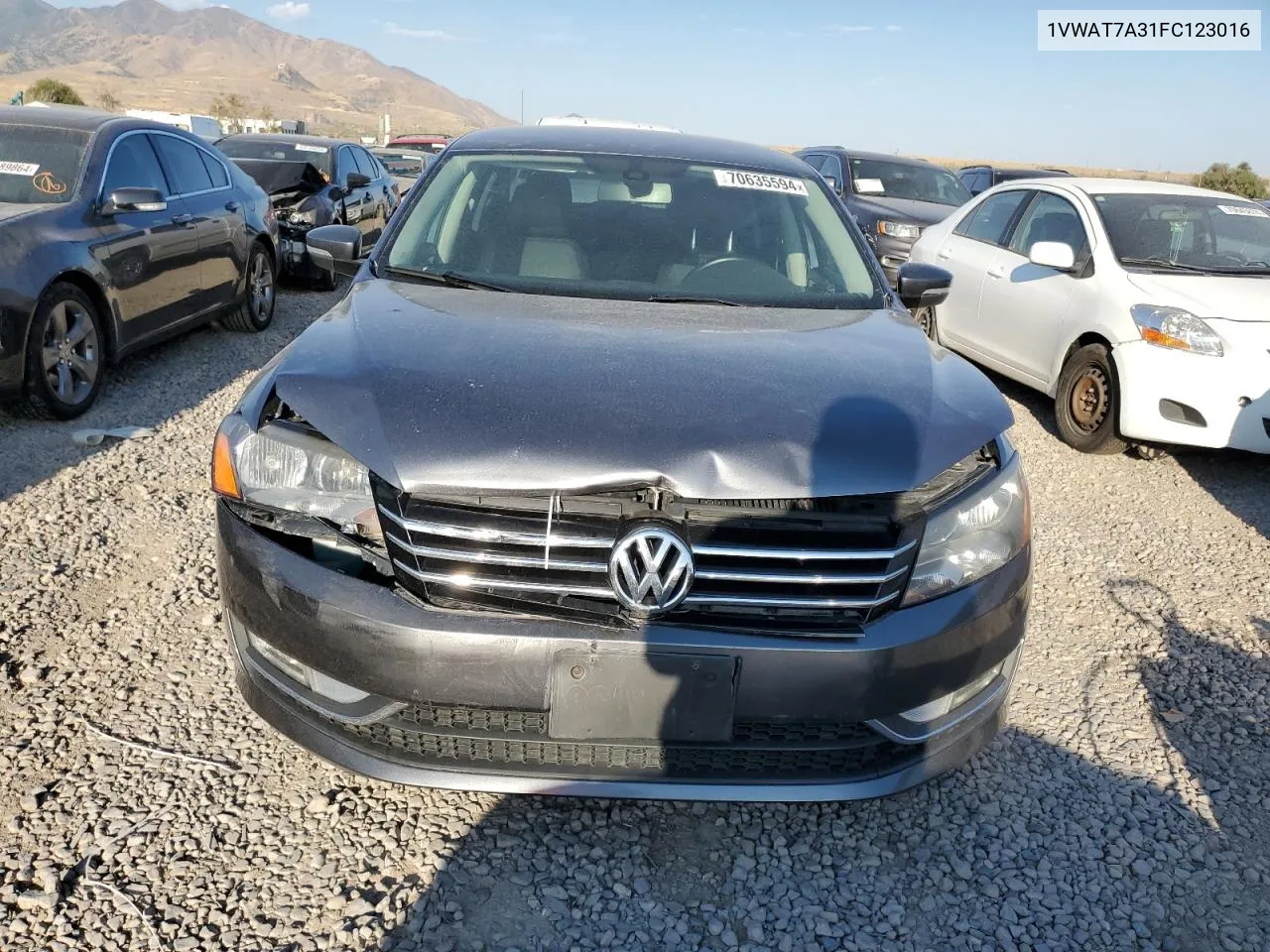 2015 Volkswagen Passat S VIN: 1VWAT7A31FC123016 Lot: 70635594