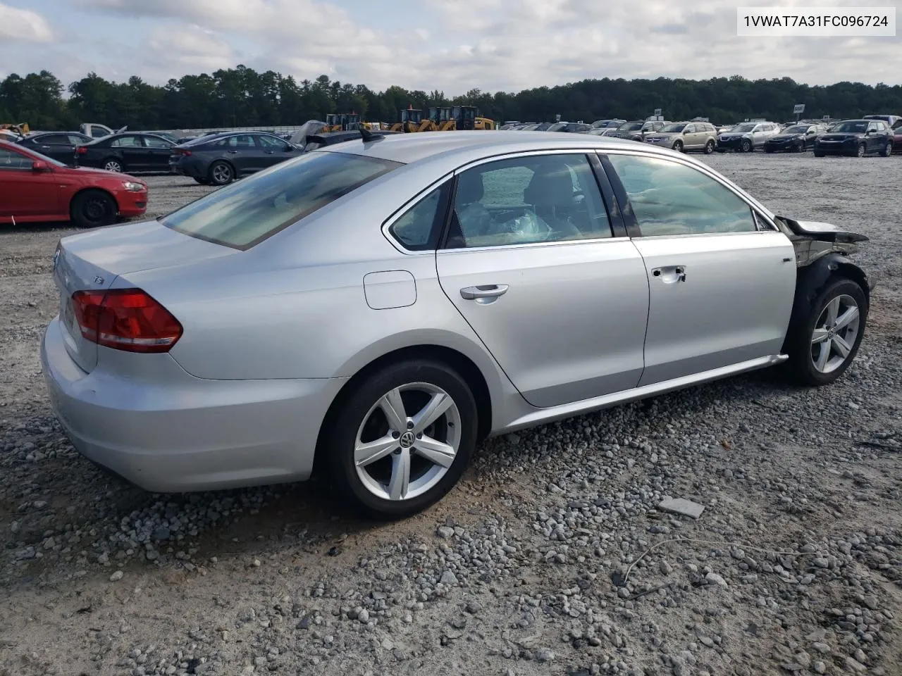 2015 Volkswagen Passat S VIN: 1VWAT7A31FC096724 Lot: 71423874