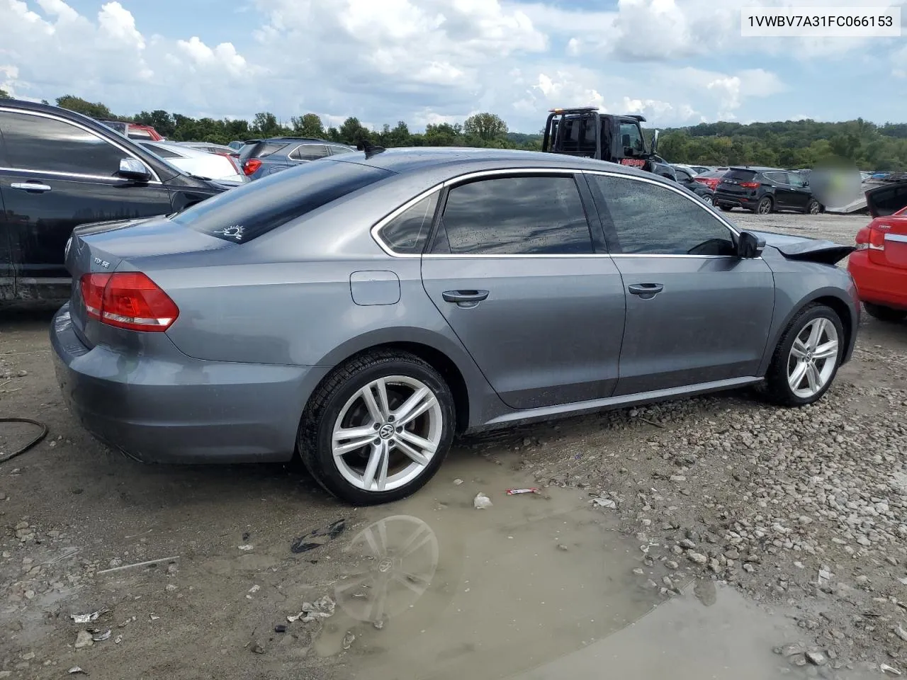 2015 Volkswagen Passat Se VIN: 1VWBV7A31FC066153 Lot: 71550254