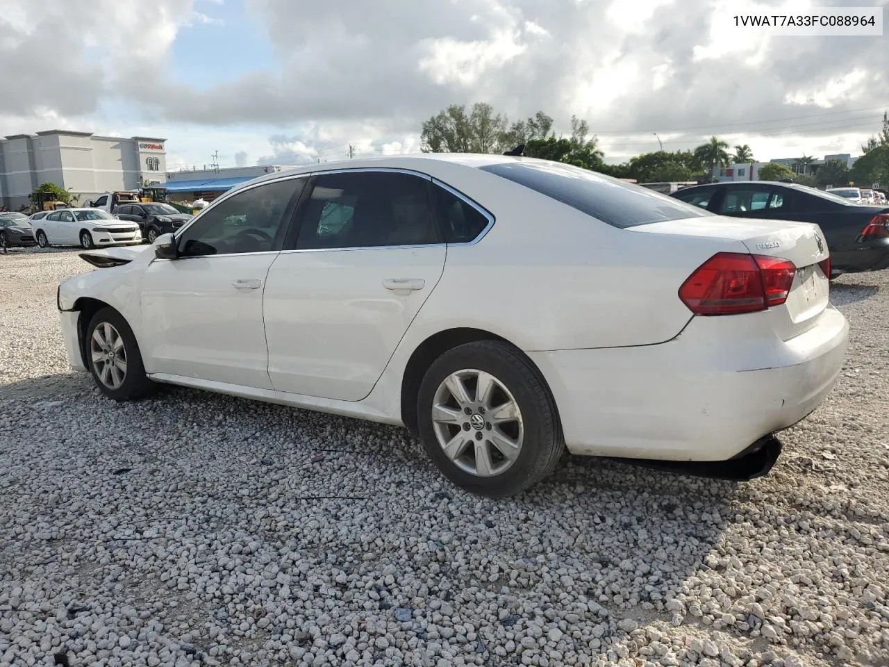 2015 Volkswagen Passat S VIN: 1VWAT7A33FC088964 Lot: 73138254