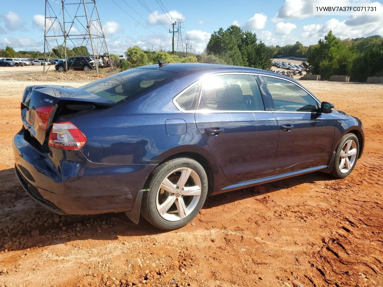 2015 Volkswagen Passat Se VIN: 1VWBV7A37FC071731 Lot: 73646104