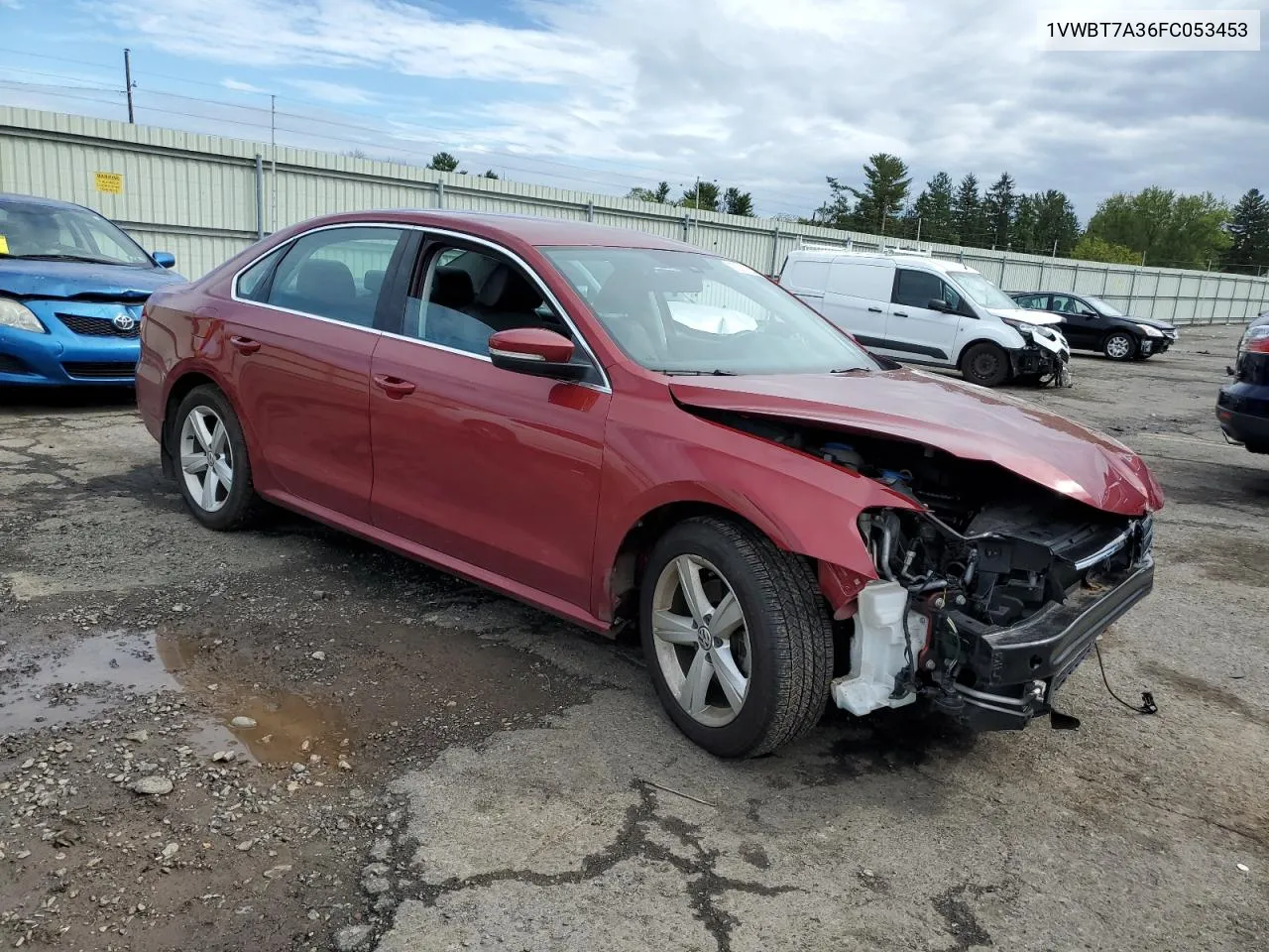 2015 Volkswagen Passat Se VIN: 1VWBT7A36FC053453 Lot: 73711804