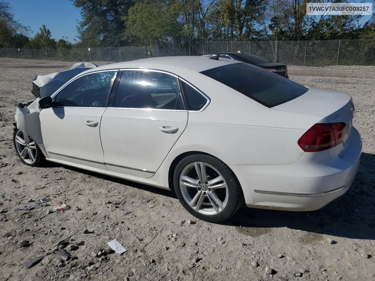 2015 Volkswagen Passat Sel VIN: 1VWCV7A30FC003257 Lot: 74040534