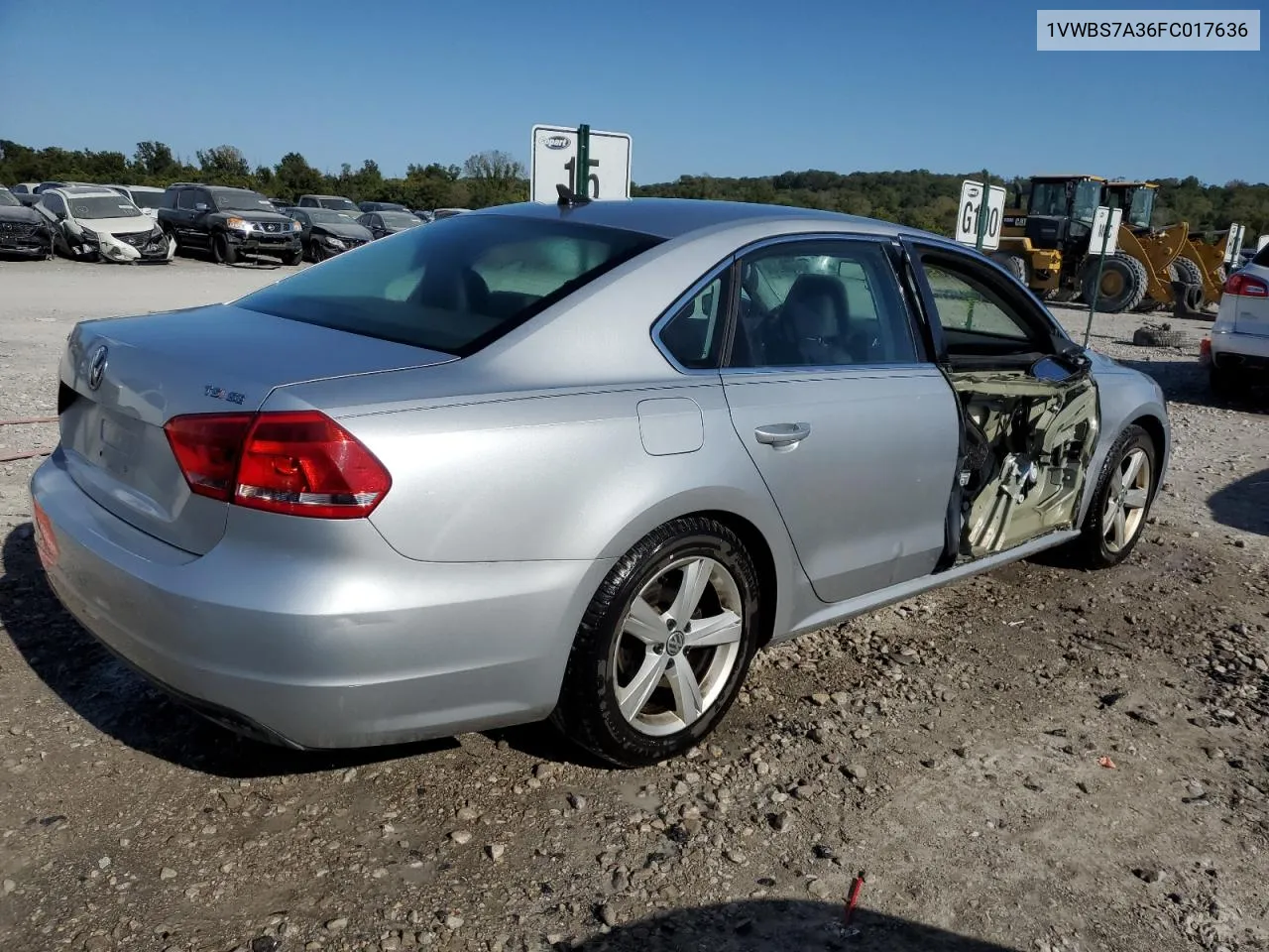 2015 Volkswagen Passat Se VIN: 1VWBS7A36FC017636 Lot: 74350824