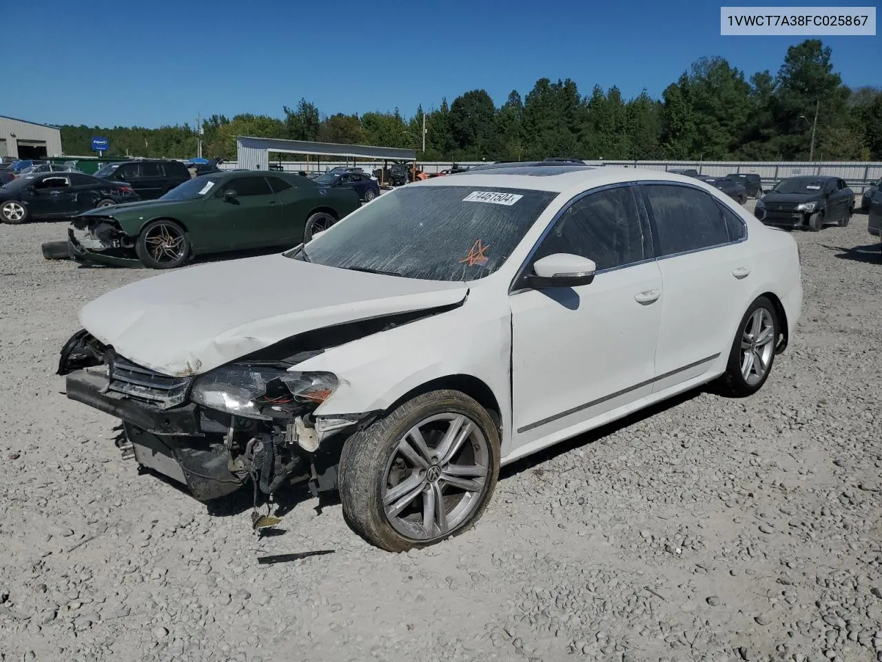 2015 Volkswagen Passat Sel VIN: 1VWCT7A38FC025867 Lot: 74461504