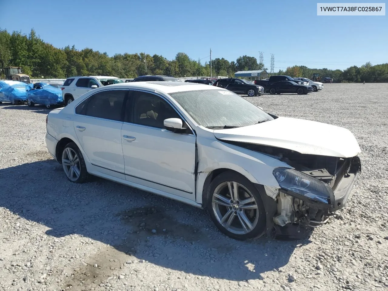 2015 Volkswagen Passat Sel VIN: 1VWCT7A38FC025867 Lot: 74461504