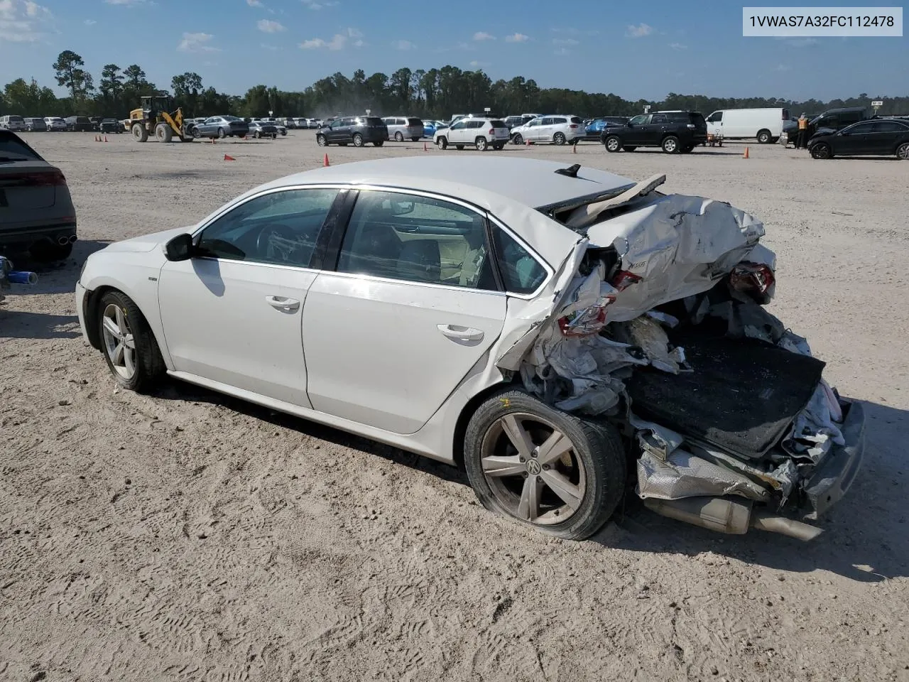 2015 Volkswagen Passat S VIN: 1VWAS7A32FC112478 Lot: 74957864