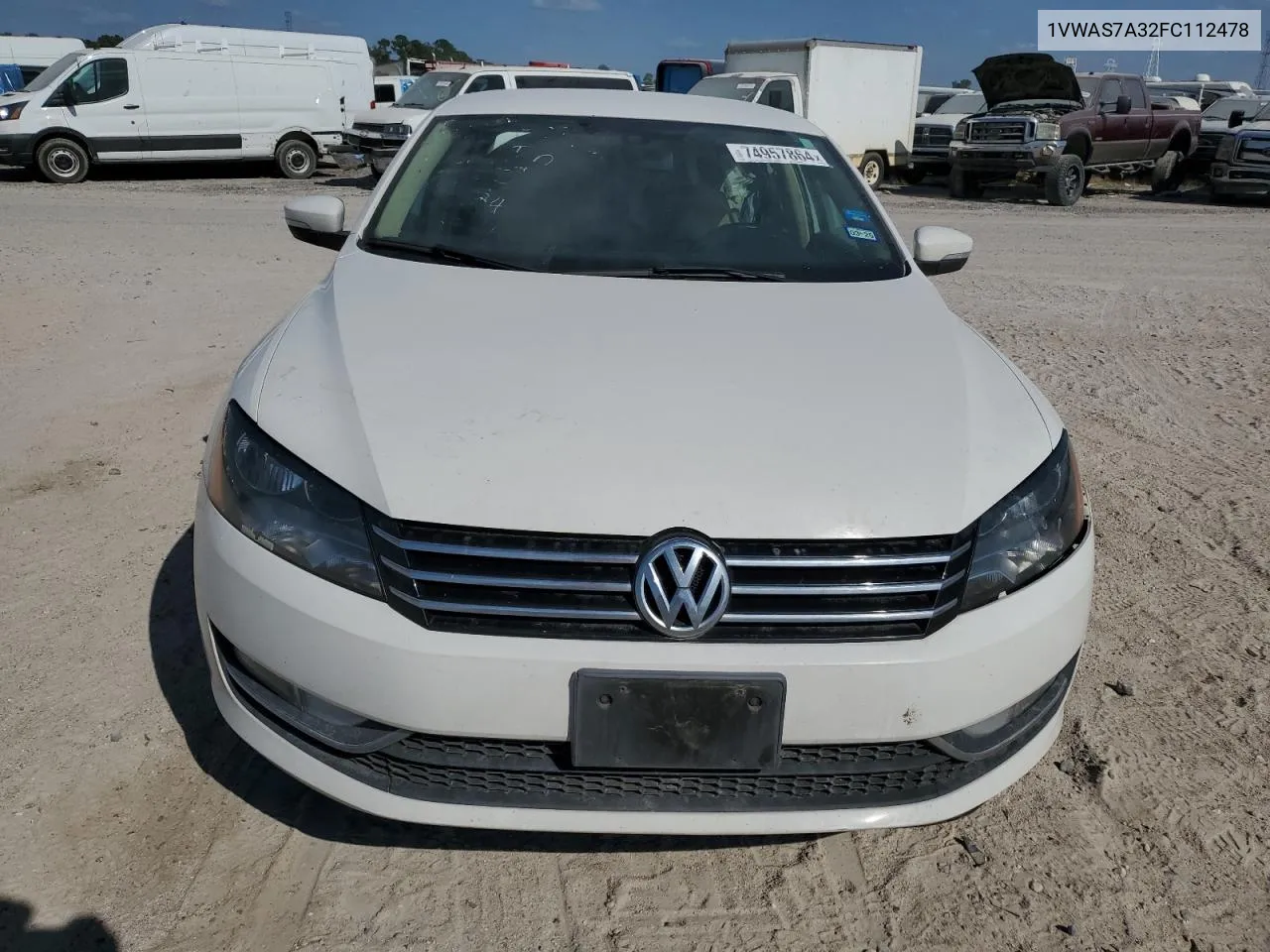 2015 Volkswagen Passat S VIN: 1VWAS7A32FC112478 Lot: 74957864