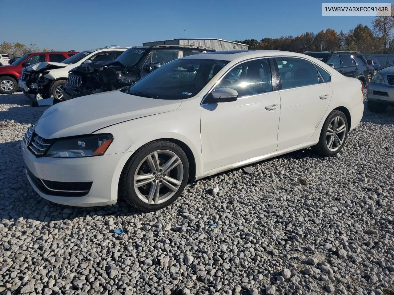 2015 Volkswagen Passat Se VIN: 1VWBV7A3XFC091438 Lot: 76905274