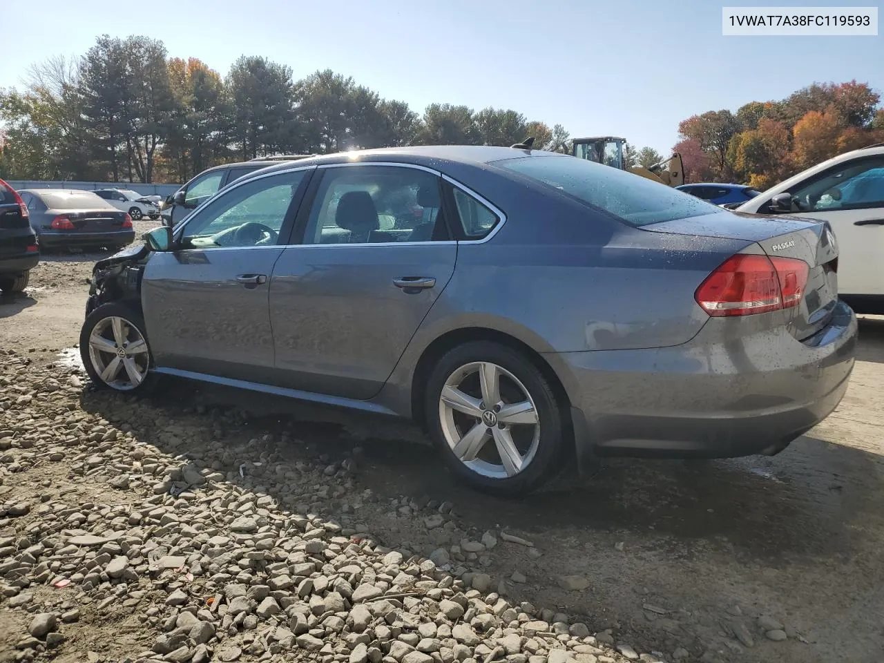 2015 Volkswagen Passat S VIN: 1VWAT7A38FC119593 Lot: 77021044