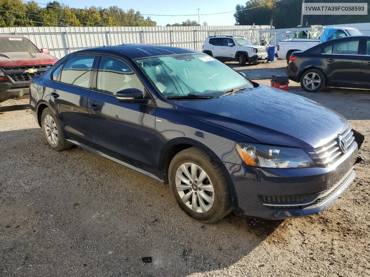 2015 Volkswagen Passat S VIN: 1VWAT7A39FC058593 Lot: 77037044