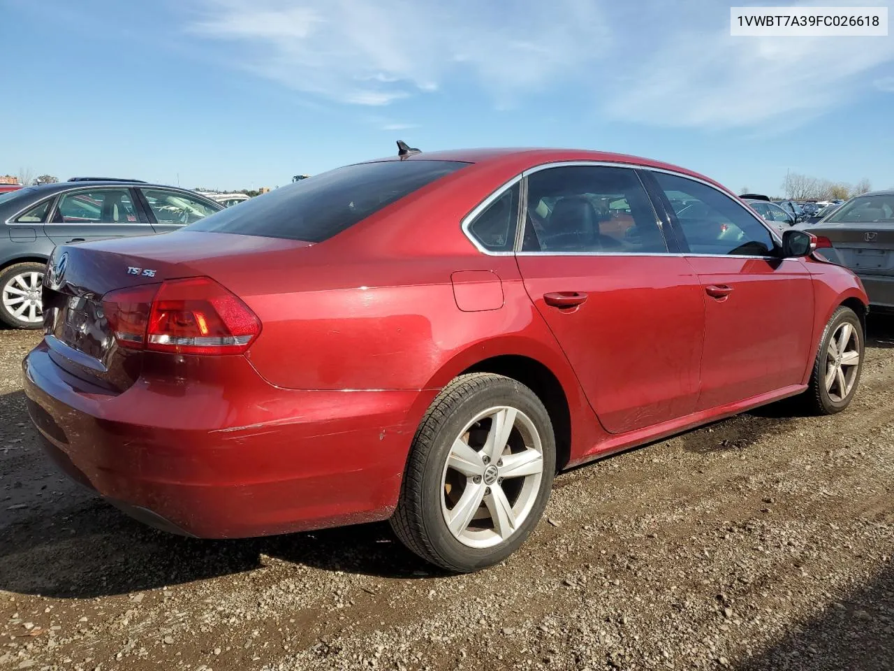 2015 Volkswagen Passat Se VIN: 1VWBT7A39FC026618 Lot: 79904364