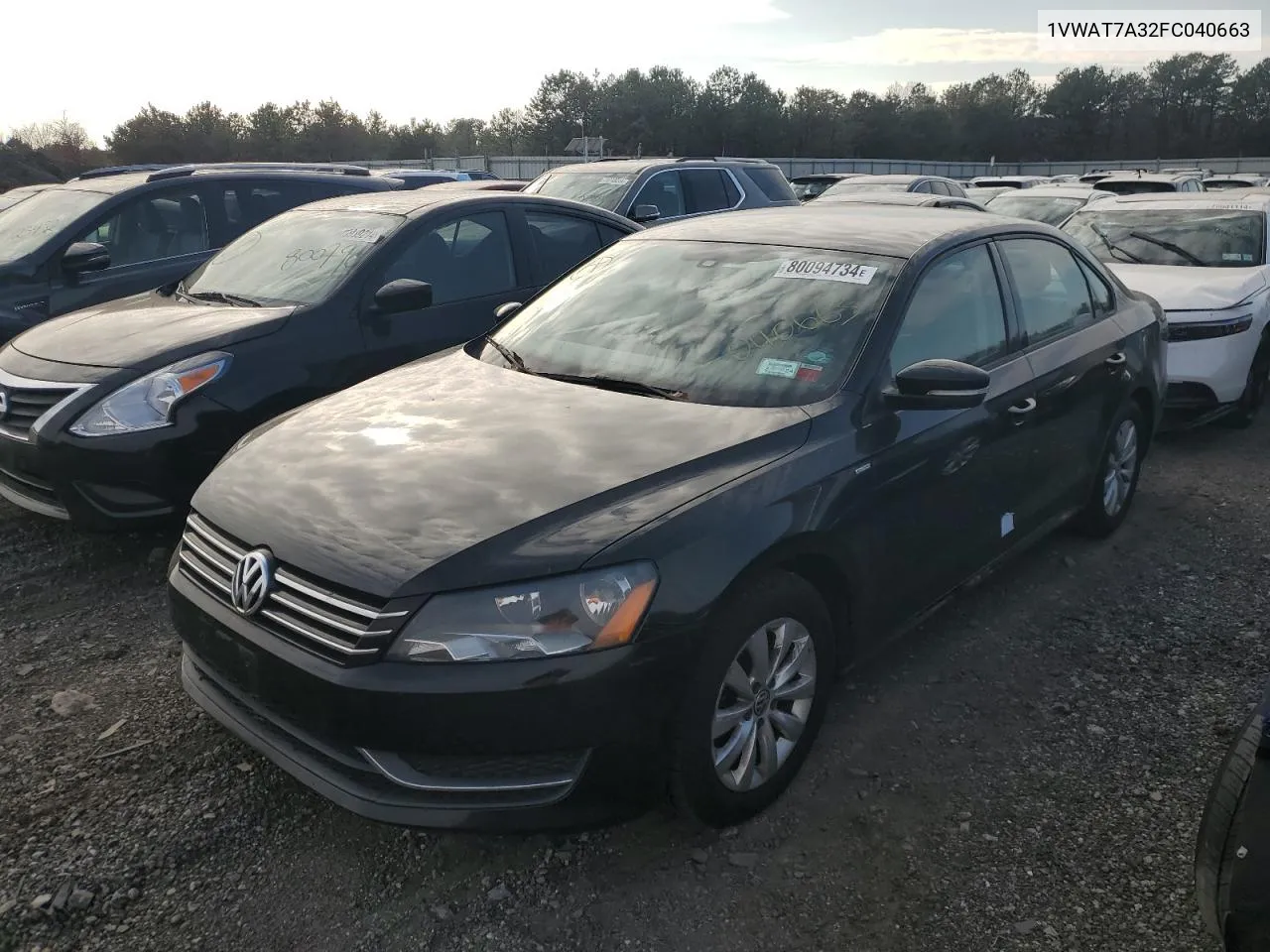 2015 Volkswagen Passat S VIN: 1VWAT7A32FC040663 Lot: 80094734