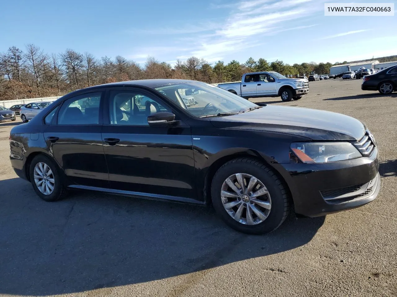 2015 Volkswagen Passat S VIN: 1VWAT7A32FC040663 Lot: 80094734