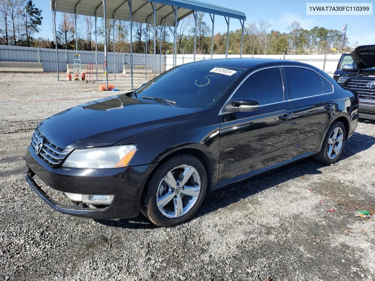 2015 Volkswagen Passat S VIN: 1VWAT7A30FC110399 Lot: 80129924