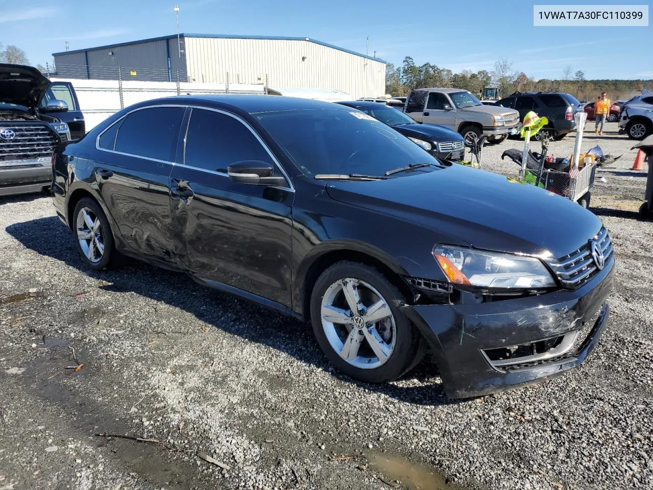 2015 Volkswagen Passat S VIN: 1VWAT7A30FC110399 Lot: 80129924