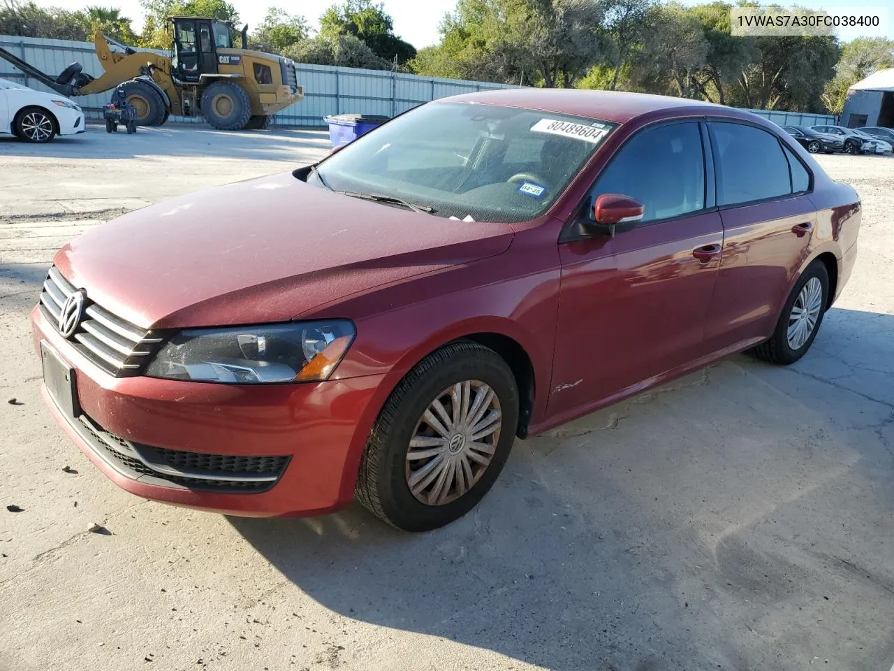 2015 Volkswagen Passat S VIN: 1VWAS7A30FC038400 Lot: 80489604