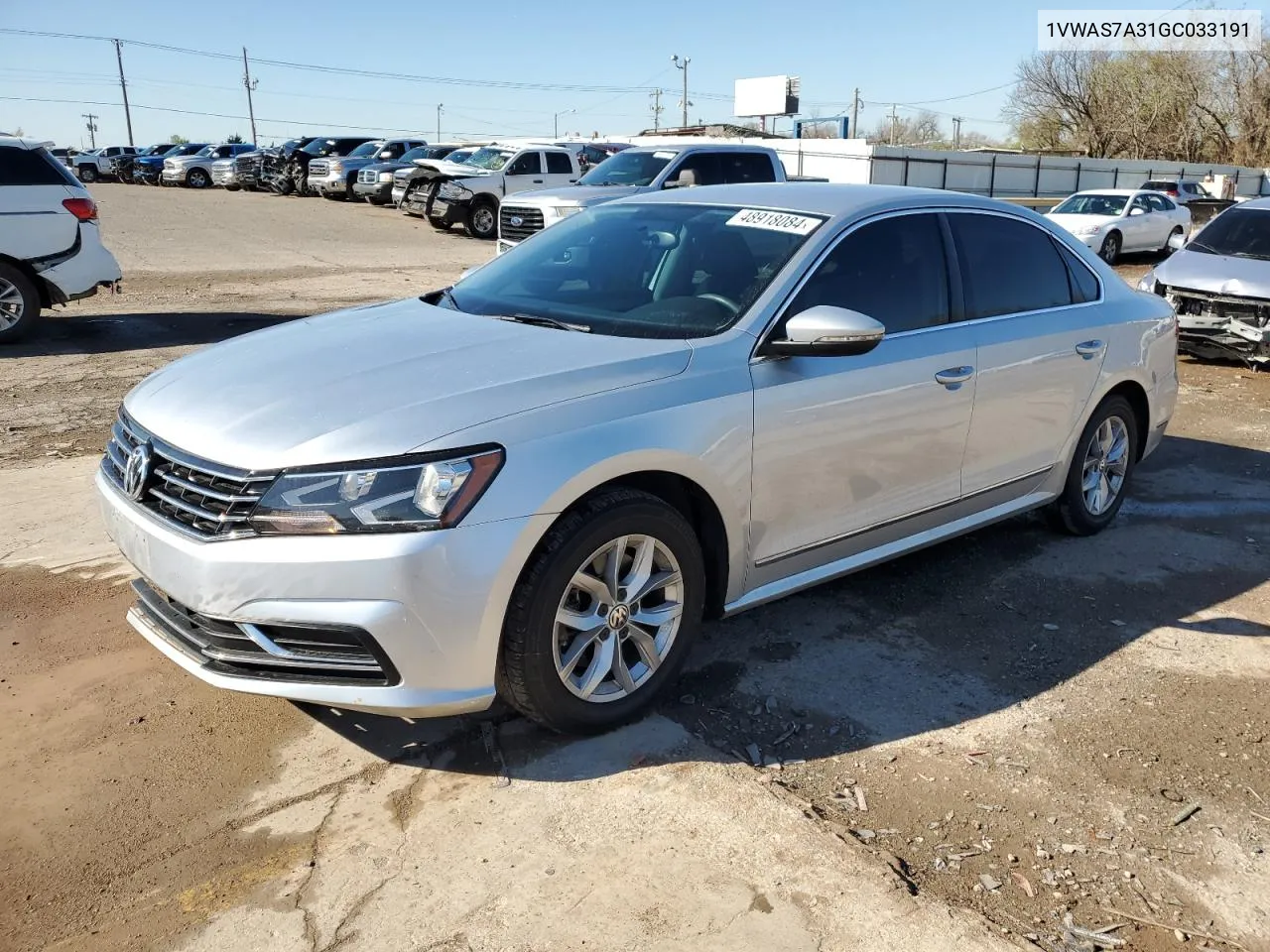 2016 Volkswagen Passat S VIN: 1VWAS7A31GC033191 Lot: 48918084