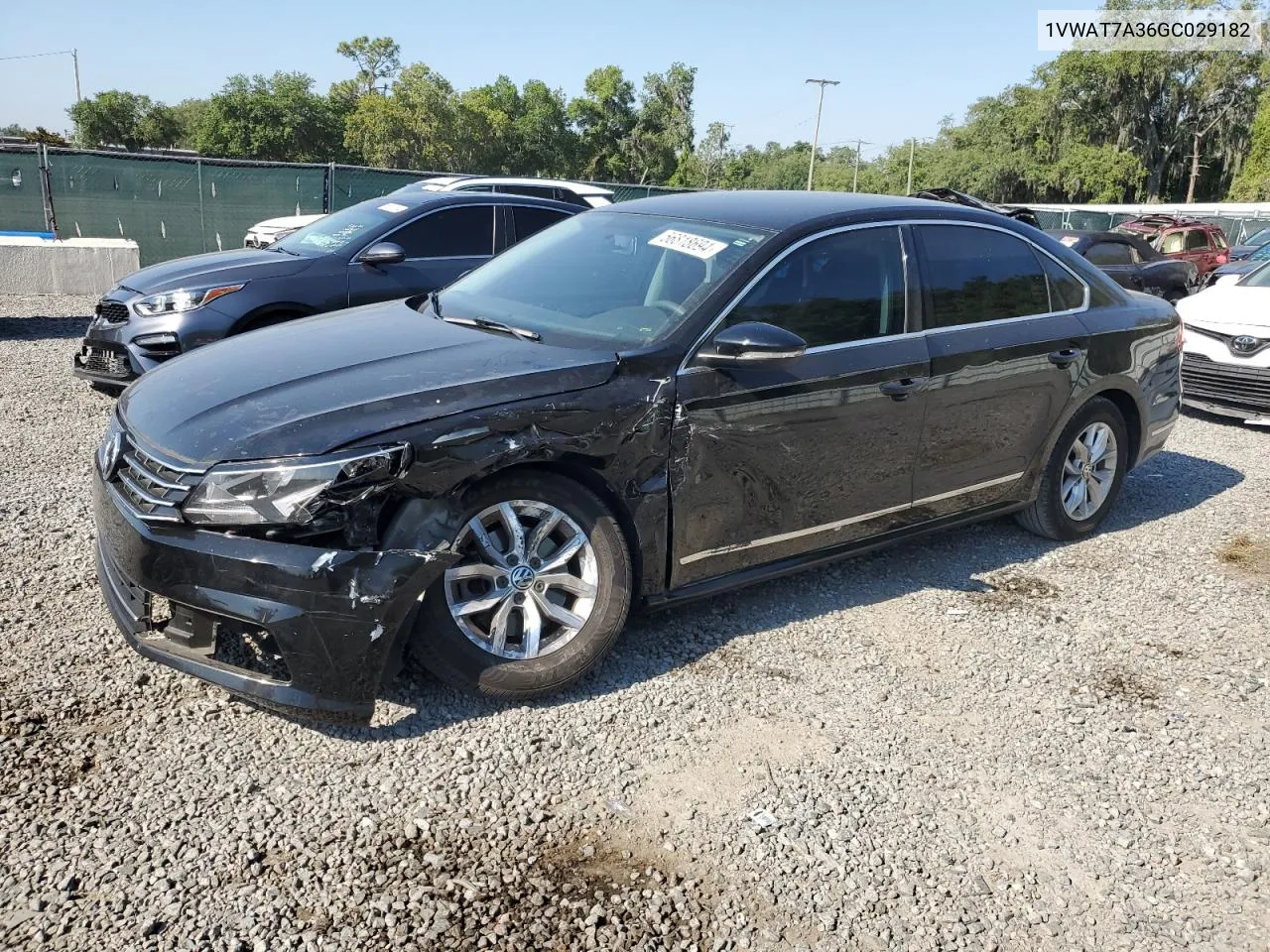 2016 Volkswagen Passat S VIN: 1VWAT7A36GC029182 Lot: 56818694