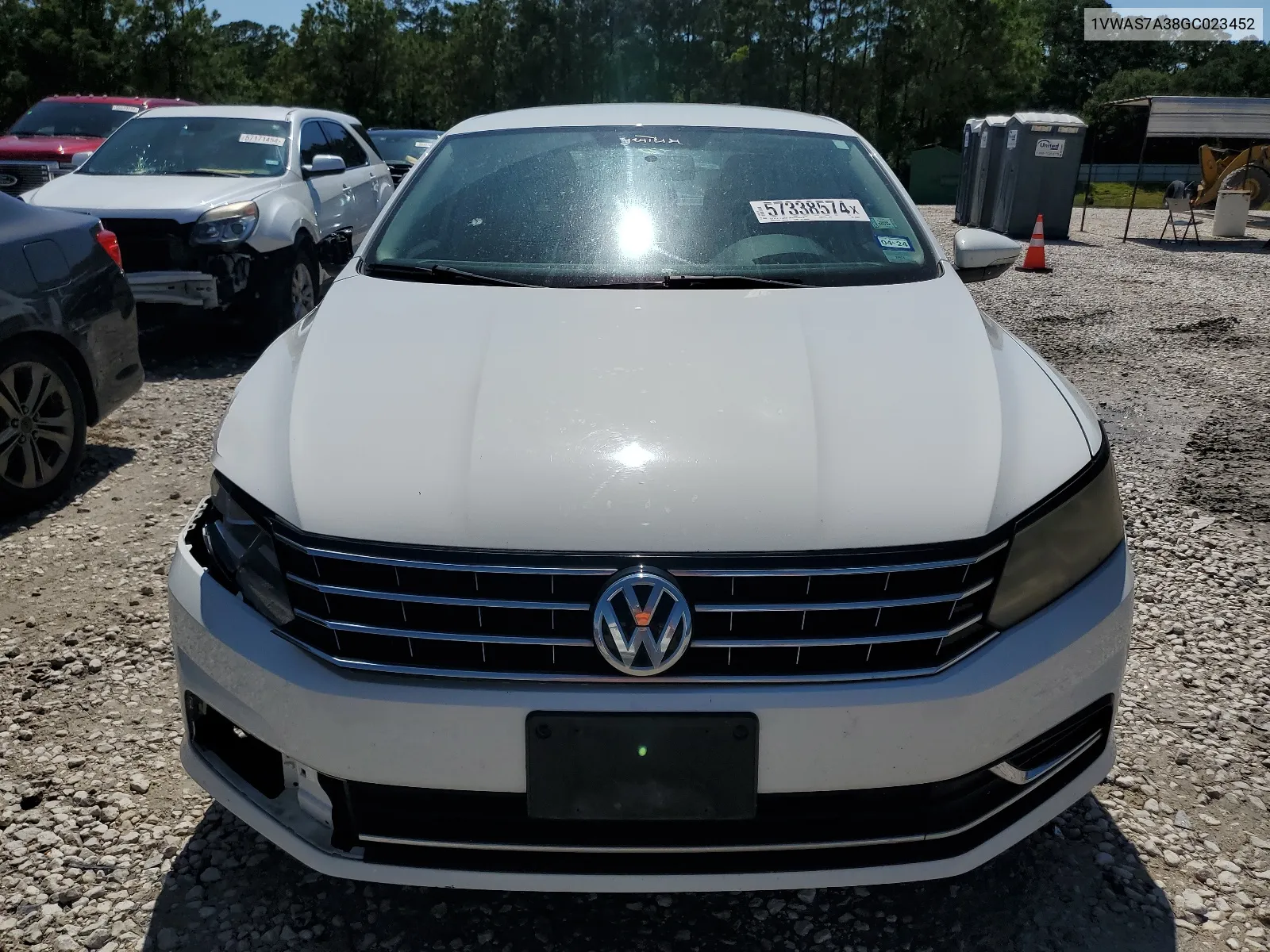 2016 Volkswagen Passat S VIN: 1VWAS7A38GC023452 Lot: 57338574