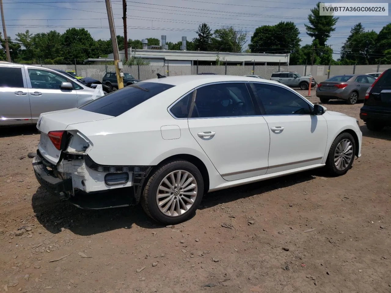 2016 Volkswagen Passat Se VIN: 1VWBT7A36GC060226 Lot: 59924904