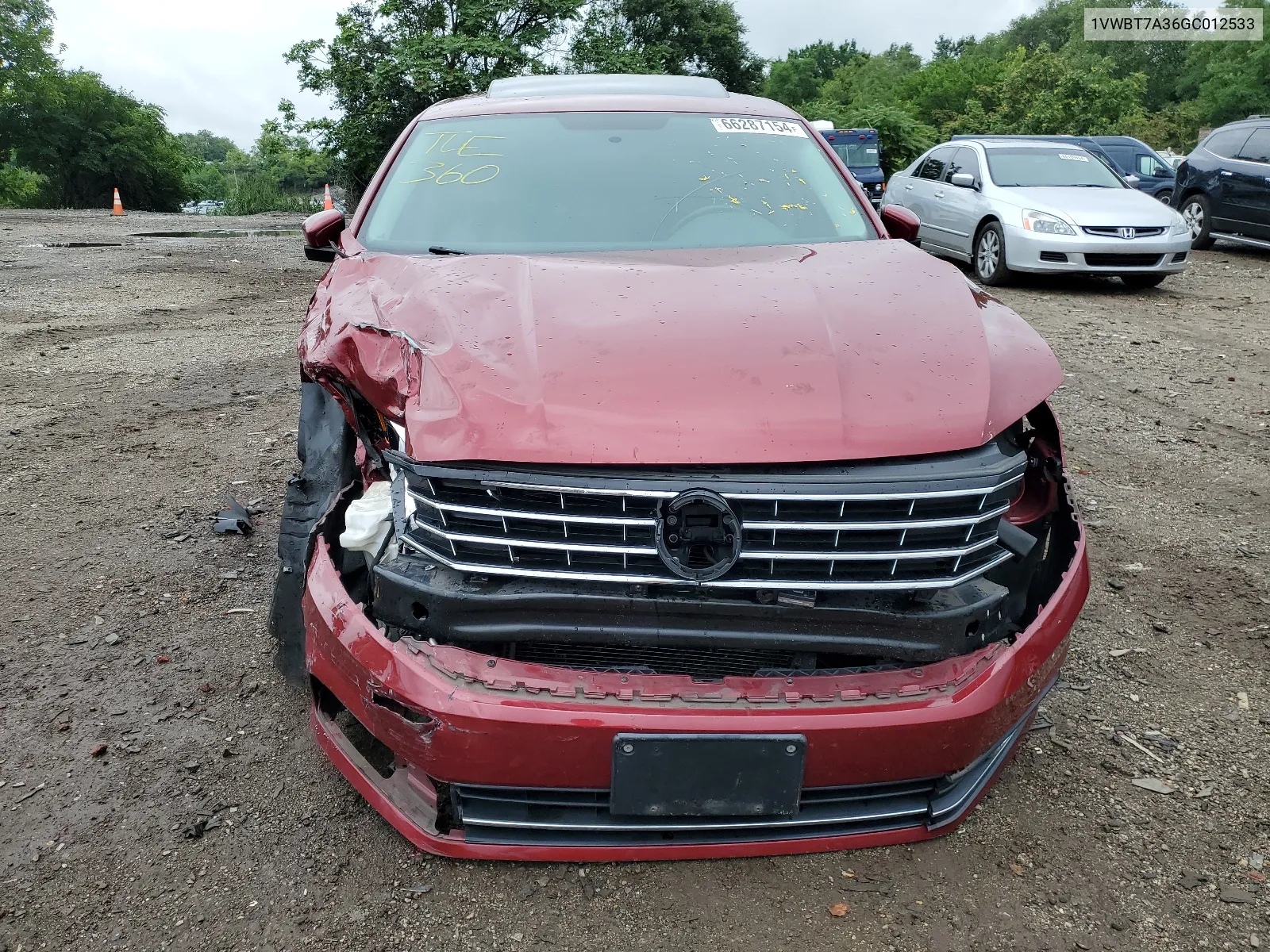 2016 Volkswagen Passat Se VIN: 1VWBT7A36GC012533 Lot: 66287154